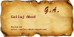 Gallaj Abod névjegykártya